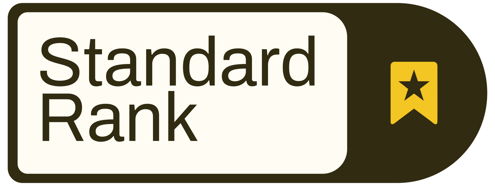 A logo for standard rank with a yellow star on it.