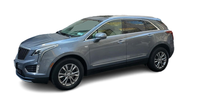 Silver Cadillac XT5 SUV.