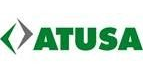 Logo di ATUSA in verde e grigio, con due forme angolate sulla sinistra.