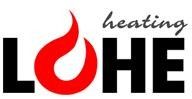 Logo del riscaldamento LOHE con una fiamma rossa sopra la