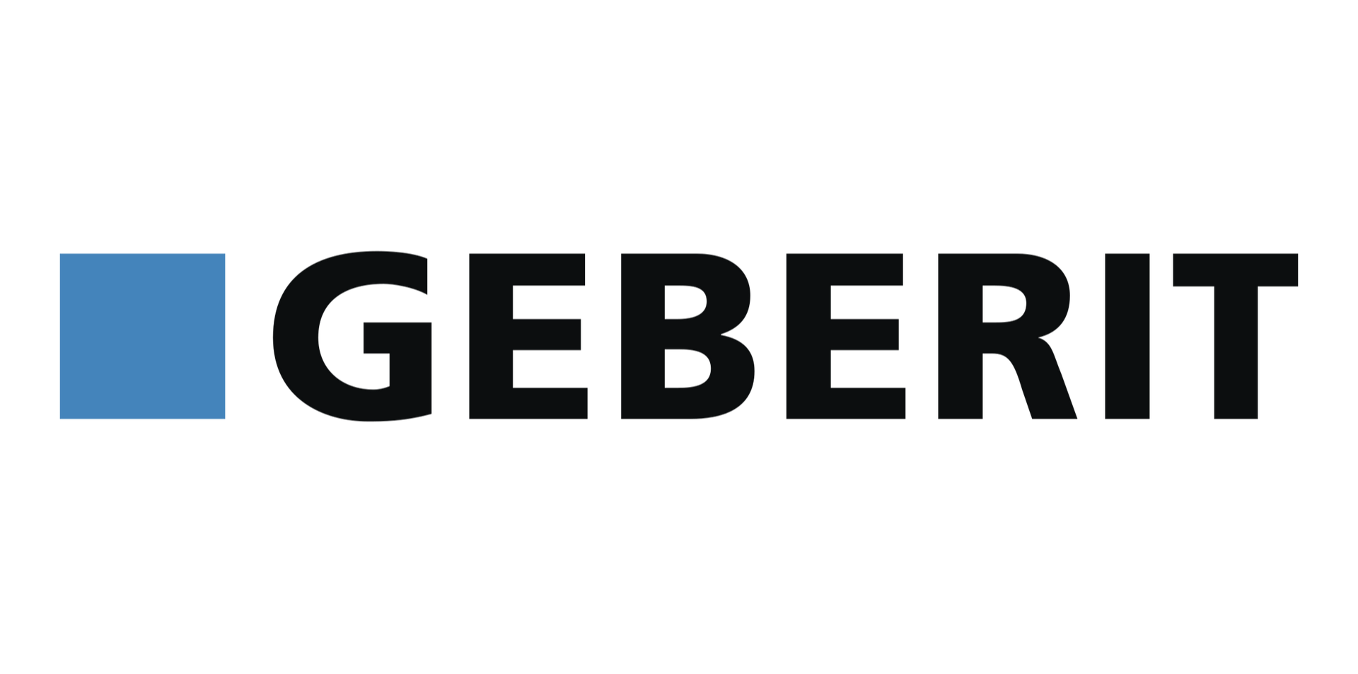 Logo per Geberit: quadrato blu accanto al testo nero