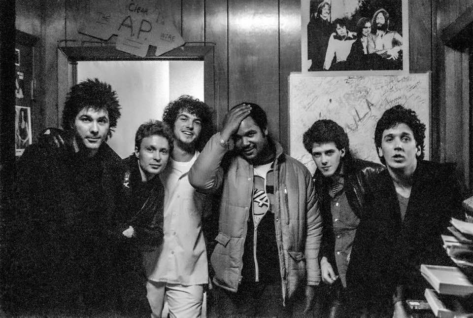 Mark McEwen with the airstaff at WNEW 102.7 in New York in the early 1980's
