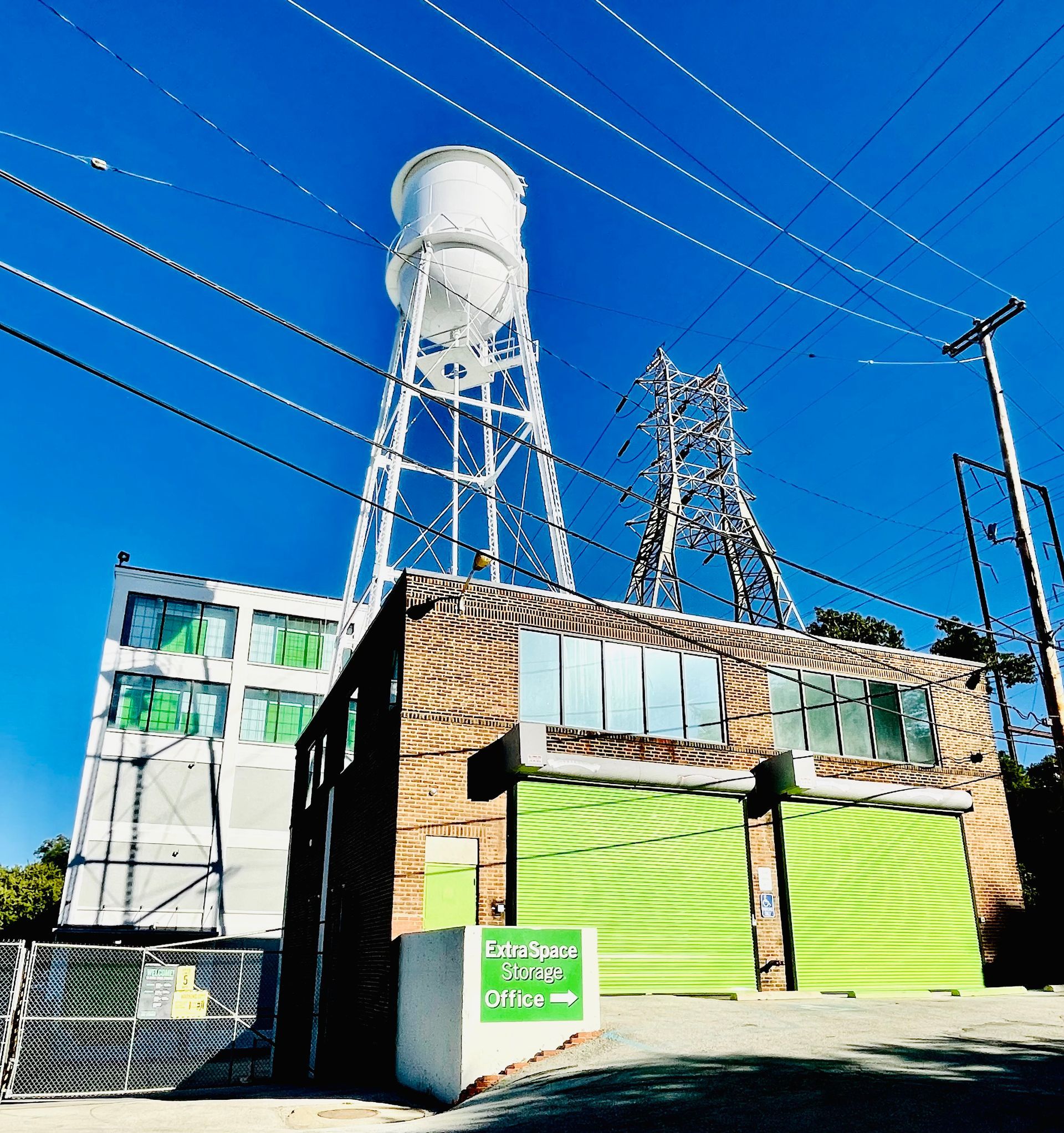 A building with a water tower on top of it