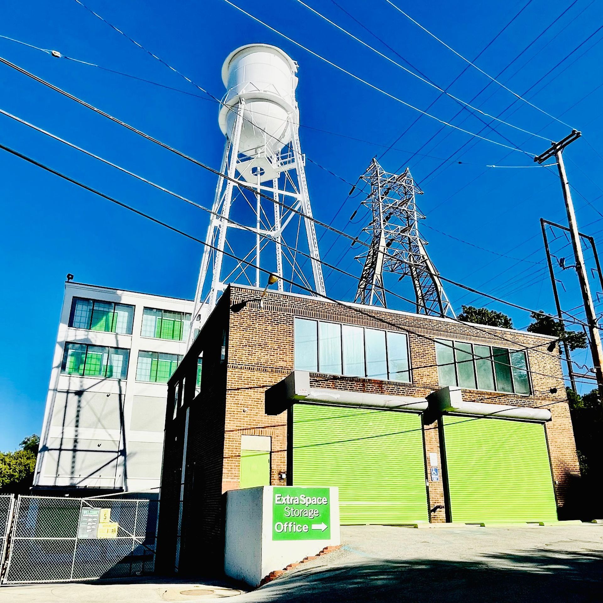 A building with a water tower on top of it