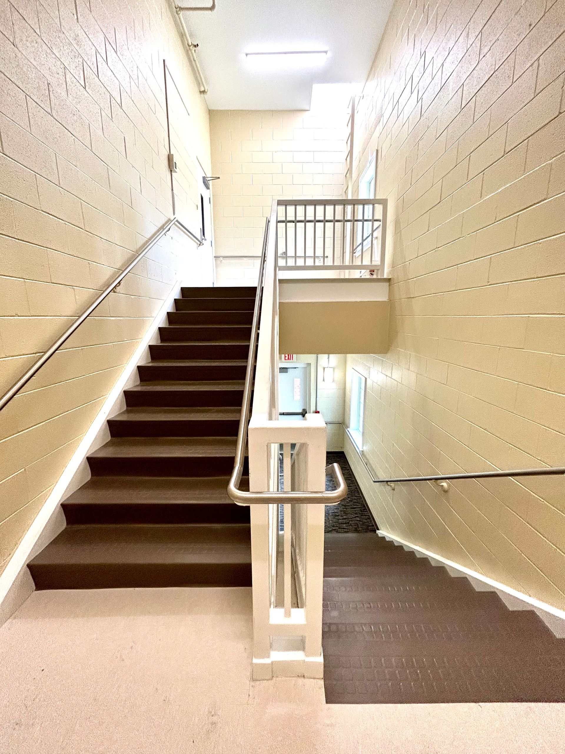 A staircase leading up to the second floor of a building.