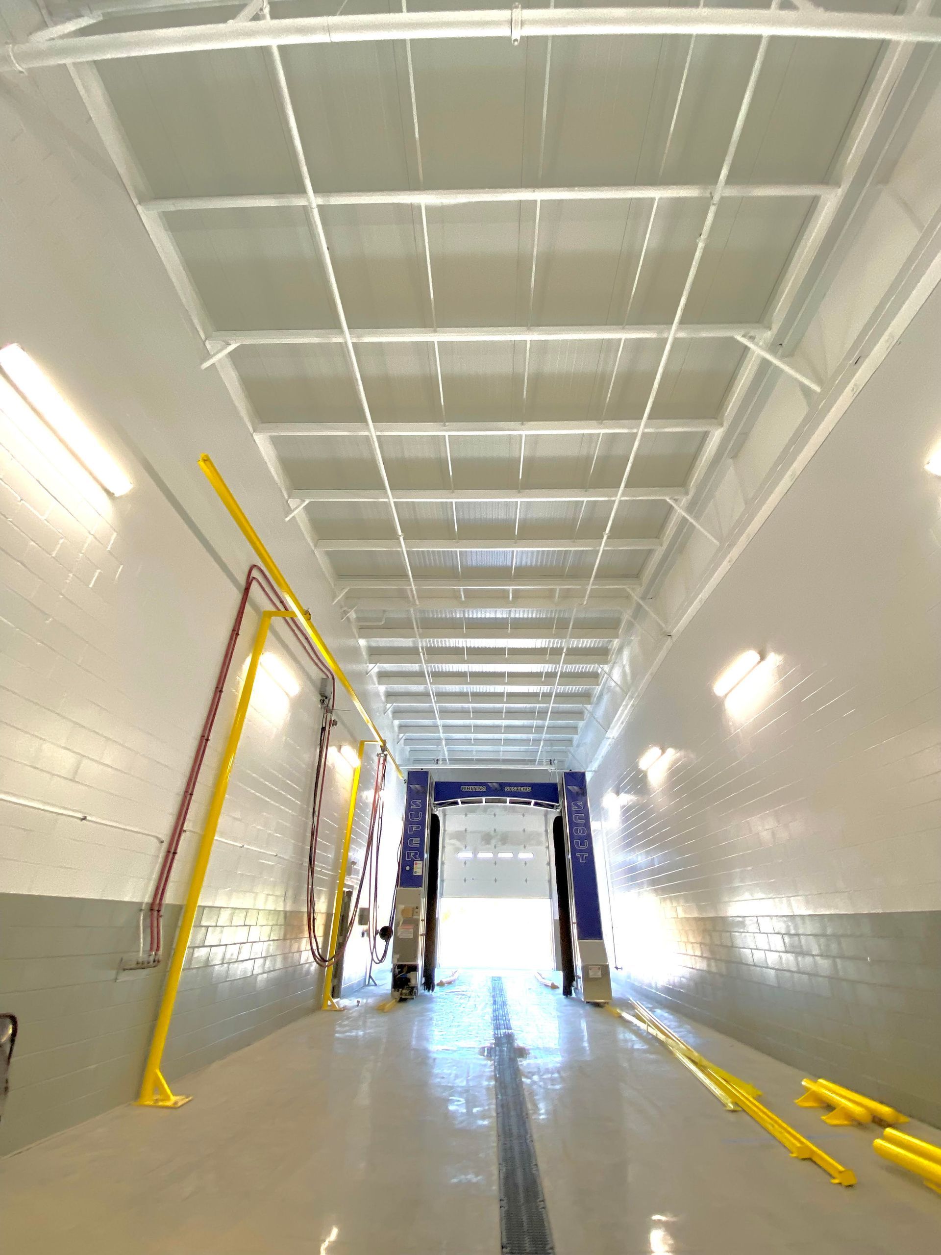A car wash with a ceiling that is very high