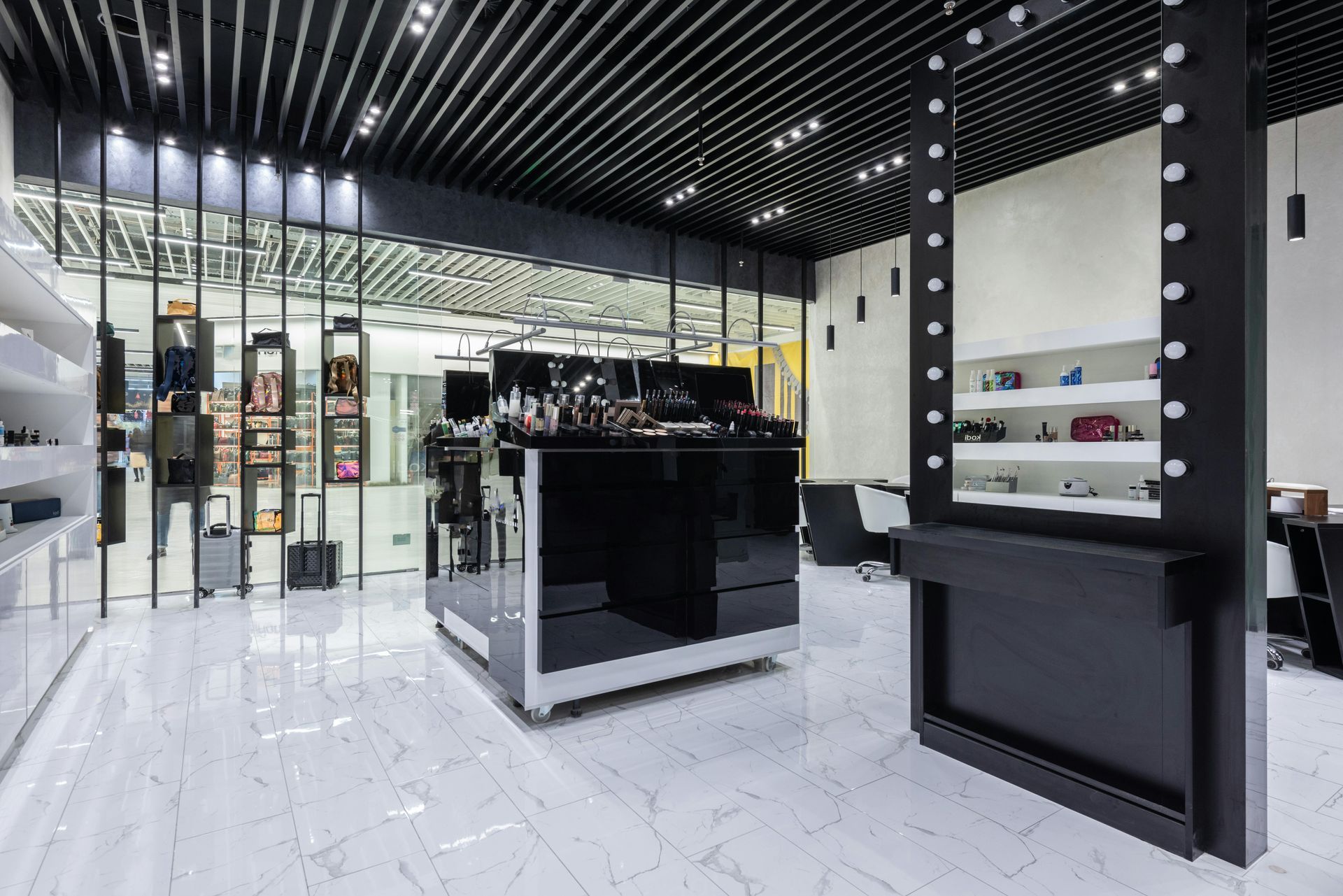 Completed commercial retail space showcasing modern interior design and multi-trade coordination.