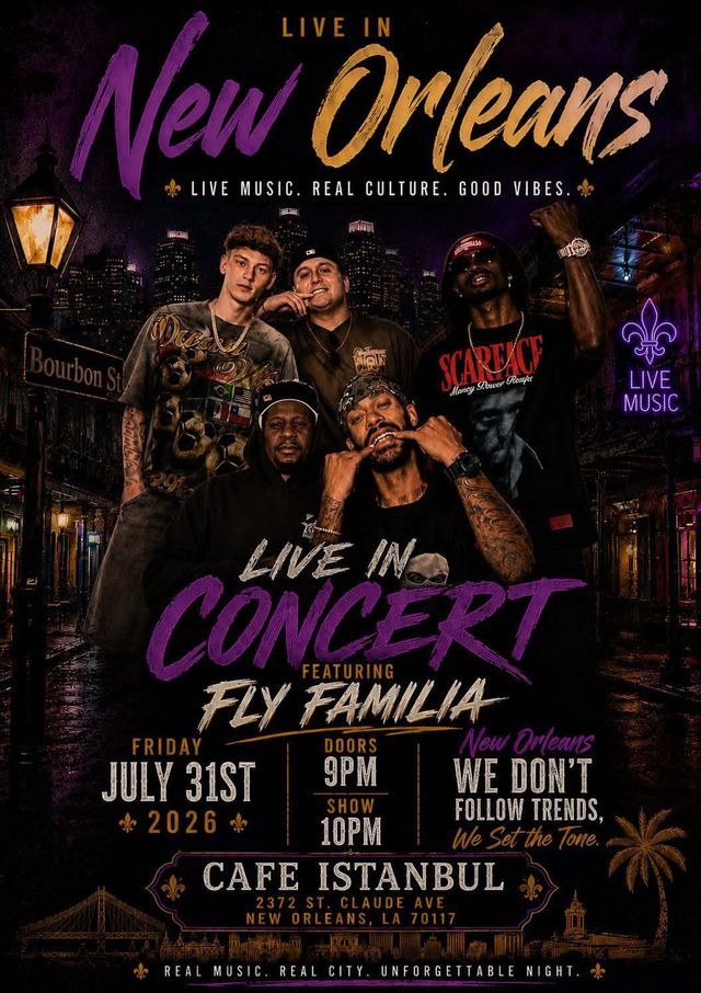 Final Tour 713 flyer - July 31, 2026, Cafe Istanbul, New Orleans, LA