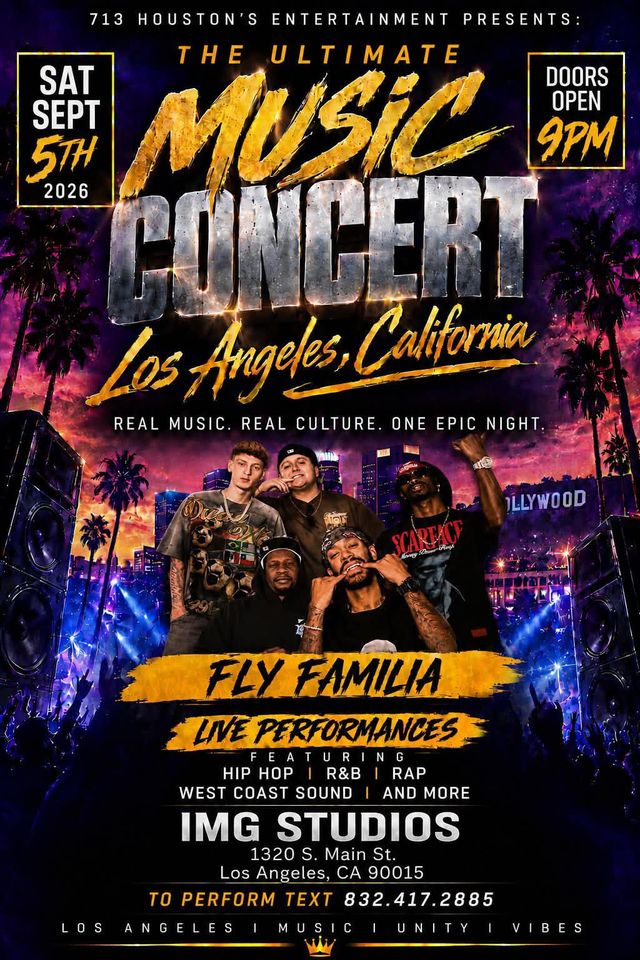 The Ultimate Music Concert flyer - September 5, 2026, IMG Studios, Los Angeles, CA