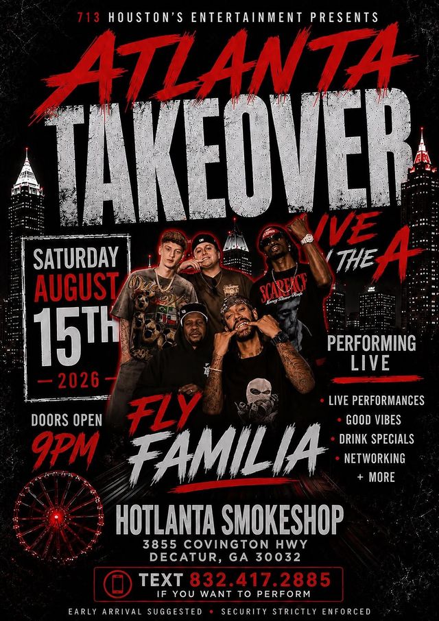 Final Tour 713 flyer - August 15, 2026, Hotlanta Smoke Shop, Atlanta, GA