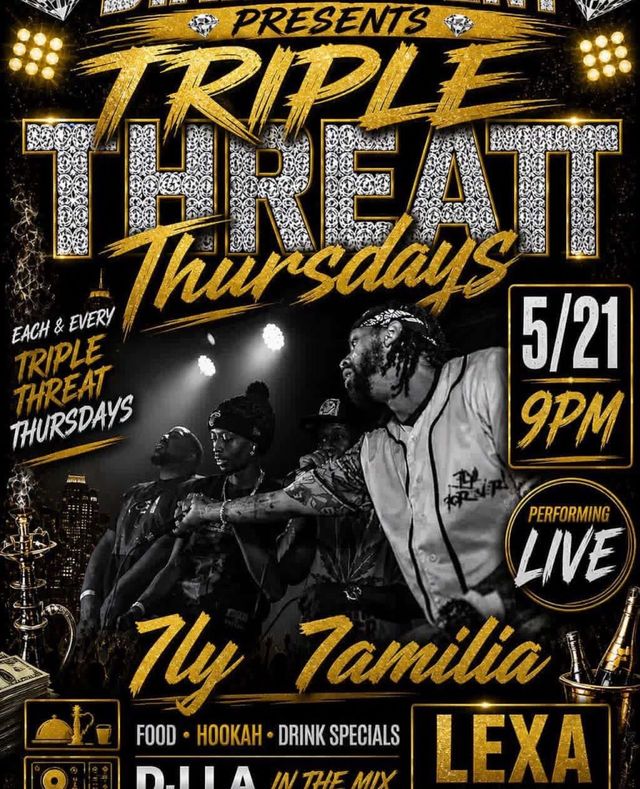 Triple Threat Thursdays flyer - May 21, 2026, Lexa Lounge, San Antonio, TX