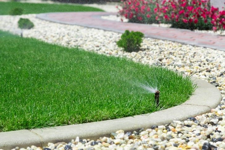 Lawn Sprinkler Watering Grass