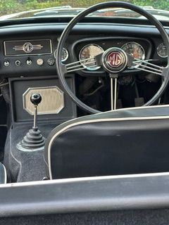 view of a white MGC GT 3 engine