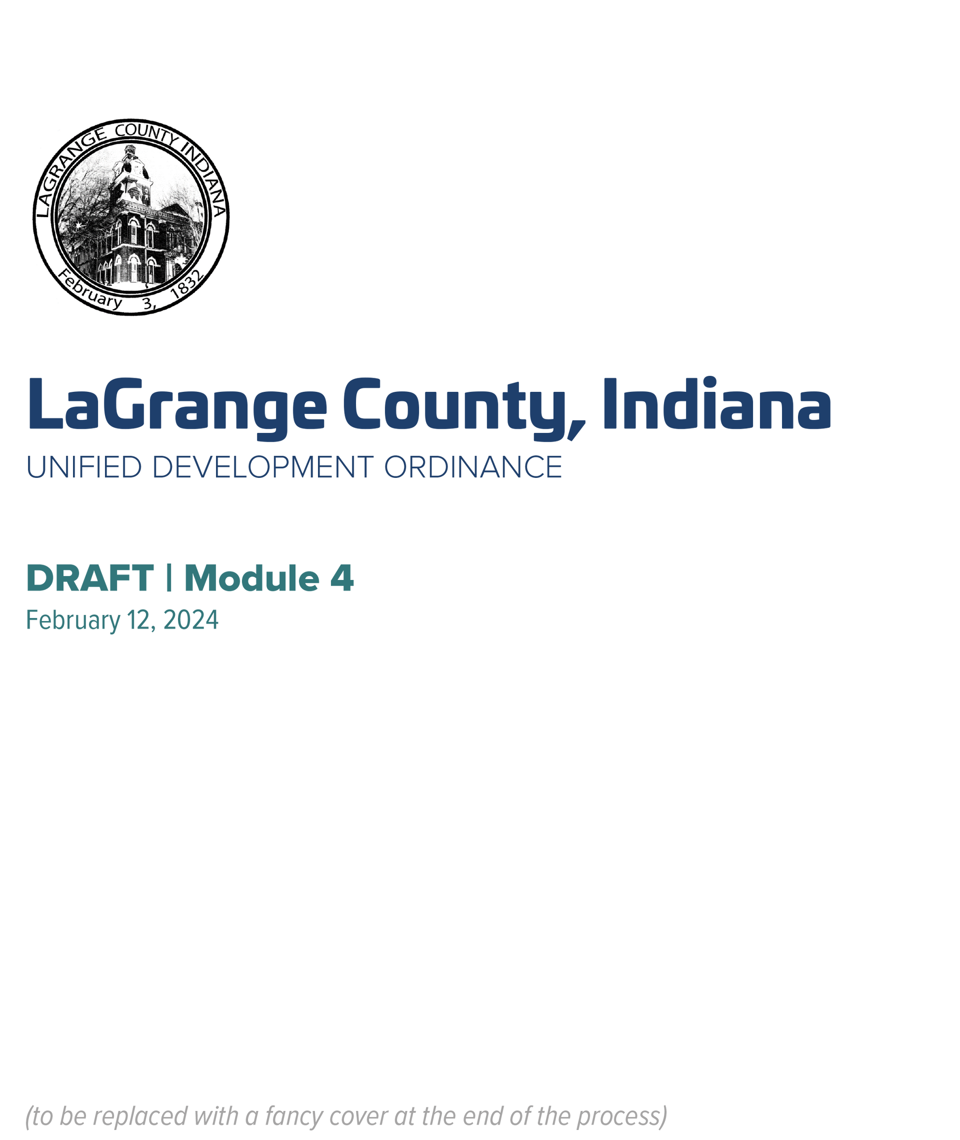 Latest LaGrange County UDO Draft