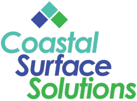 Coastal Surface Solutions logo in teal, blue, and green with a geometric diamond icon above the text