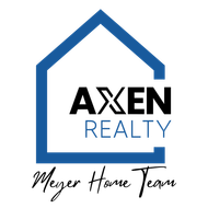 Blue house outline logo with “Axen Realty” and “Meyer Home Team” text