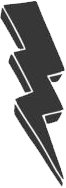 3D rendered black lightning bolt.