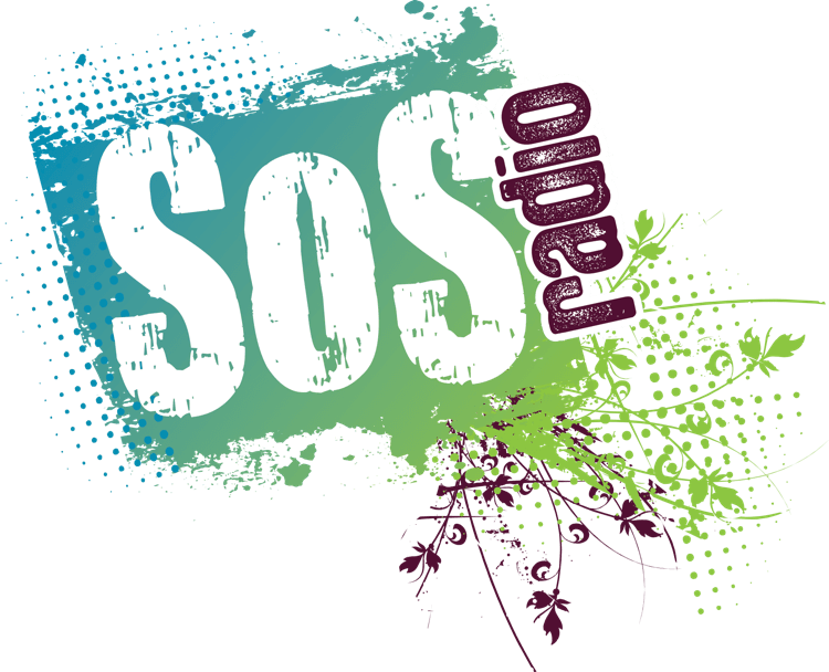 The word sos that is on a green background