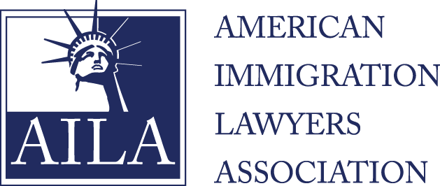 Logo for American Immigration Lawyers Association (AILA) with Lady Liberty and text.