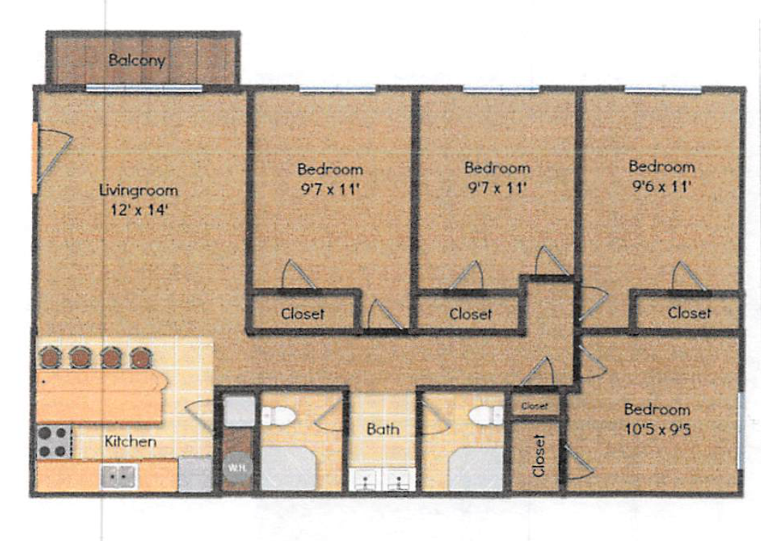 211 Wiggins St. 4BR floor plan