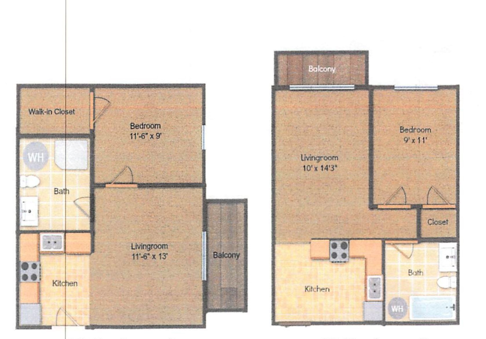 411 Harrison St. 1 BR floor plan