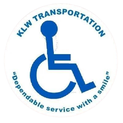 KLW Transportation Blue wheelchair symbol,