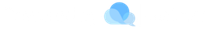 Blue cloud icon on a white background