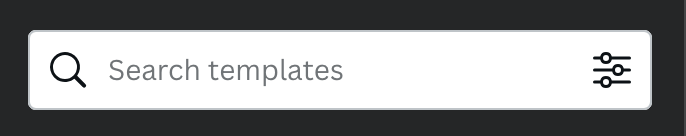 Canva design interface search bar