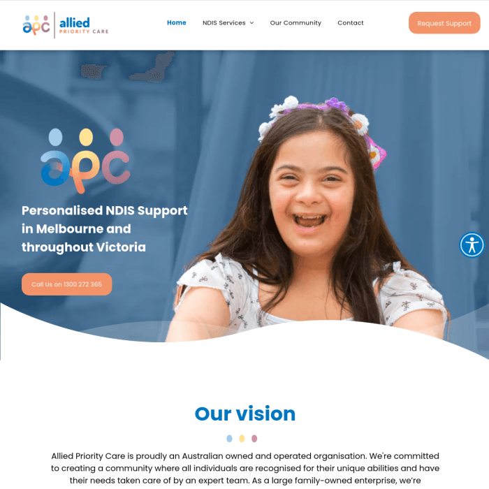 High-trust website for disability support services – Victoria