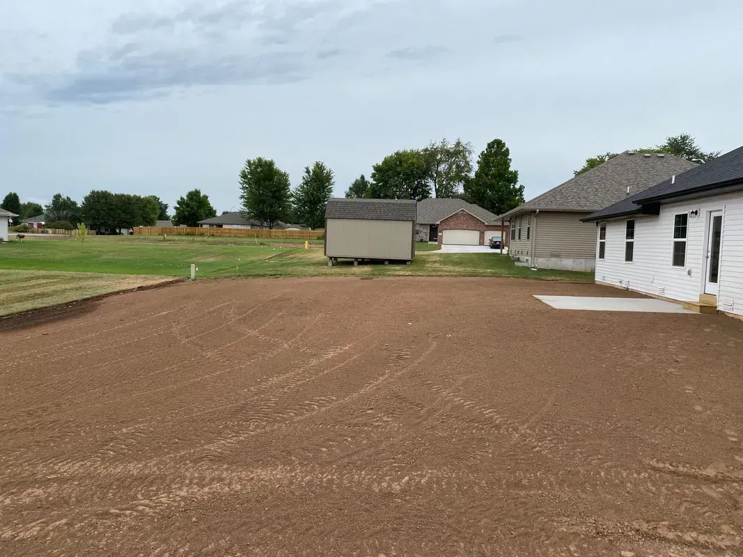 Finish grading for newly built home in Conroe, TX.