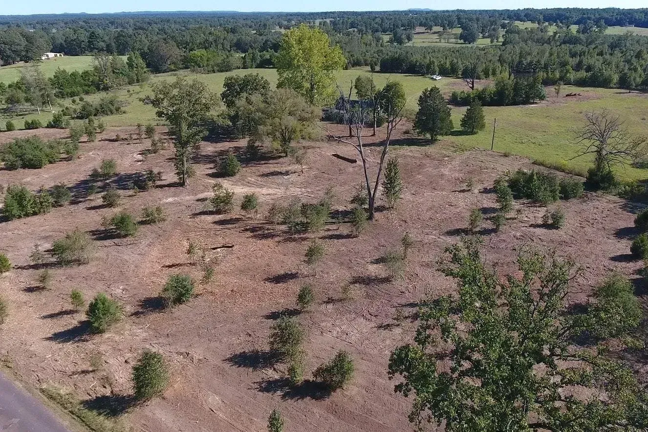 Several acres of land cleared in Montgomery County, Texas.