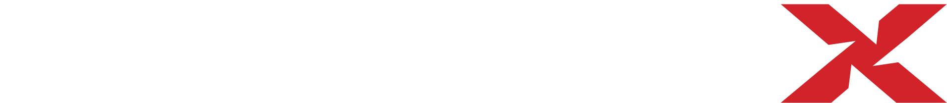 Red stylized X logo on a white background