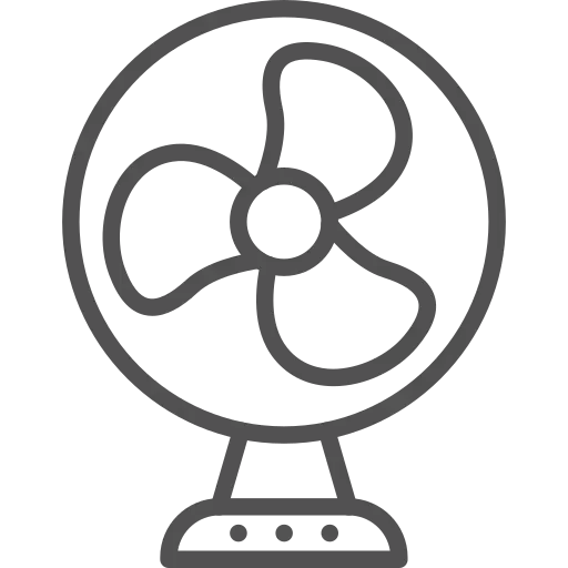 Ventilador de escritorio con tres aspas.