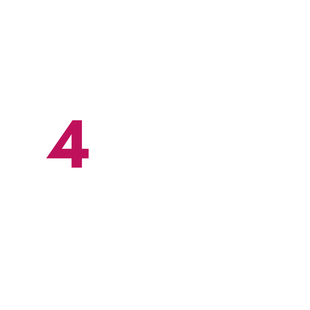 Magenta number 4 on white background.
