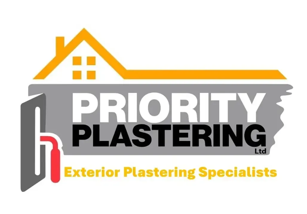 The logo for priority plastering interior and exterior