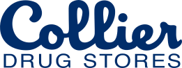 Collier Drug Stores logo in blue lettering