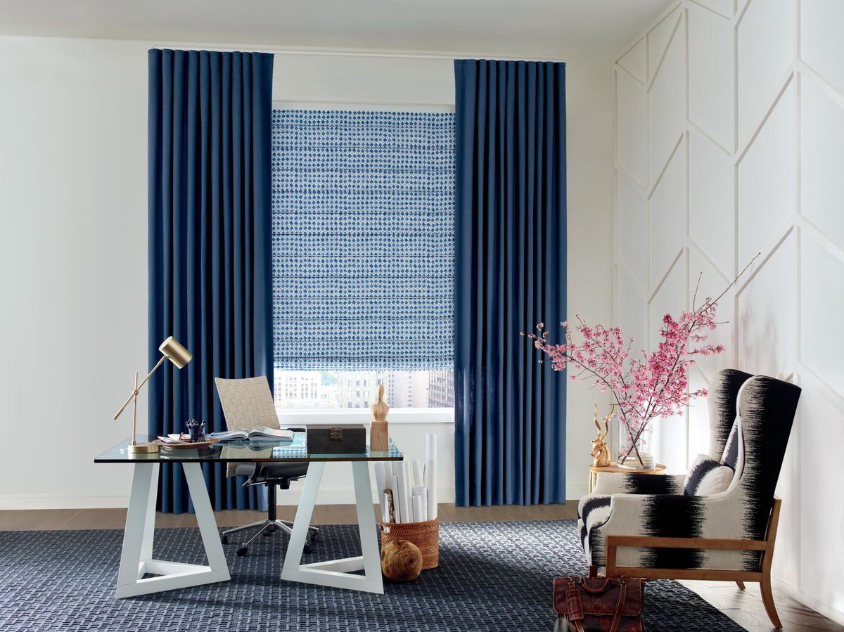 Hunter Douglas Design Studio™ Roman Shades, Roman blinds, black out blinds near Vacaville, California (CA)