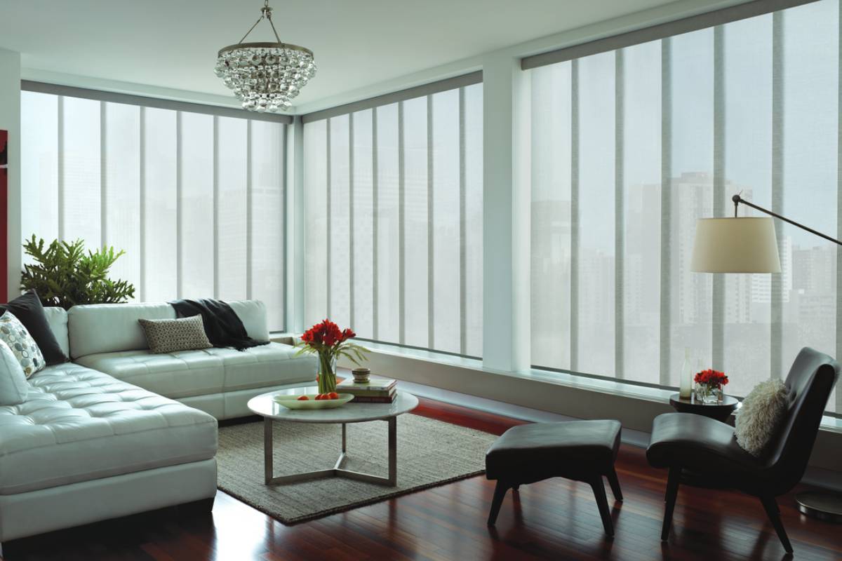 Hunter Douglas Skyline® Gliding Window Panels, vertical blinds, patio French door blinds near Vacaville, California (CA)