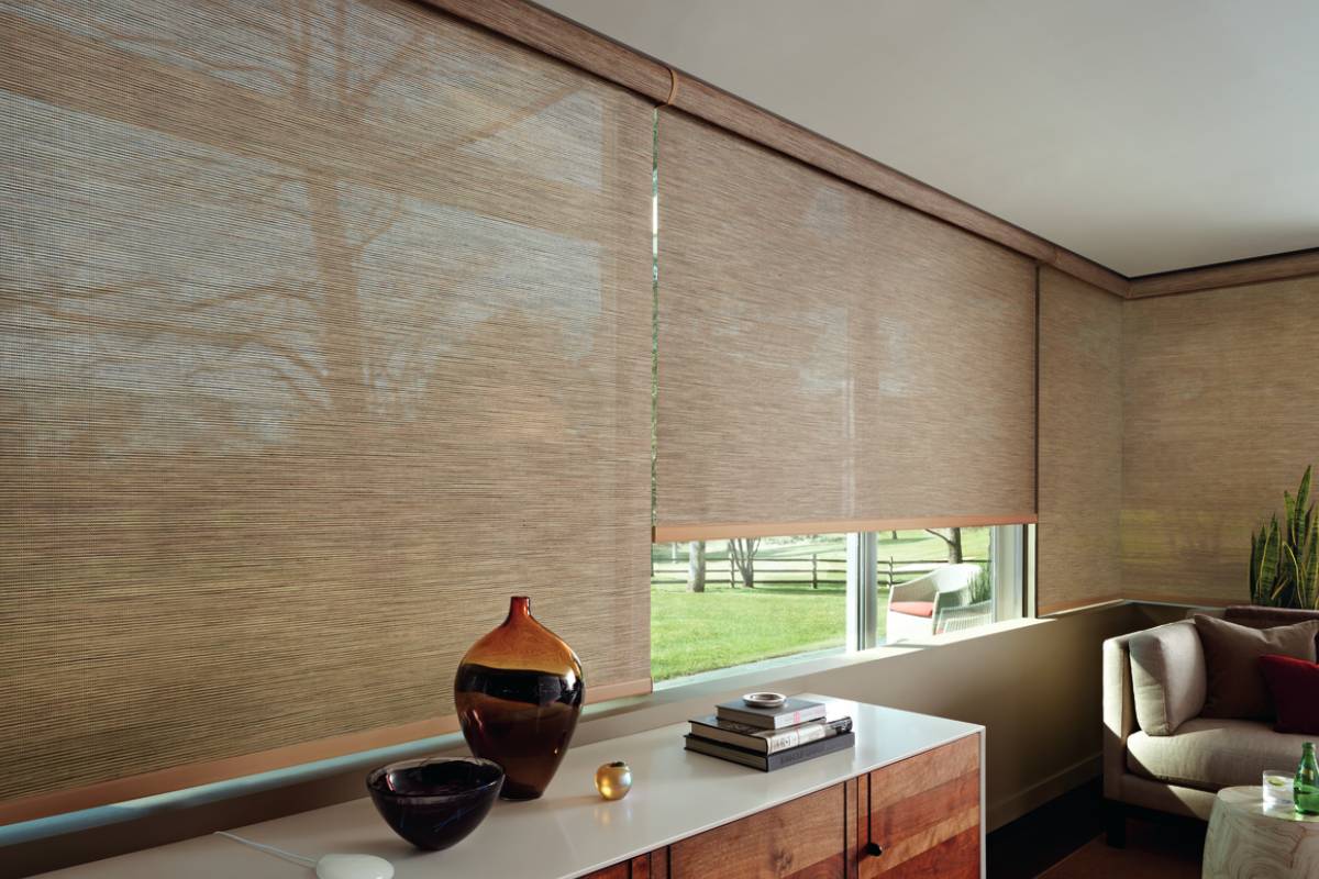 Woven wood shades, bamboo blinds, bamboo shades, natural shades, near Vacaville, Woodland, Davis, California (CA)