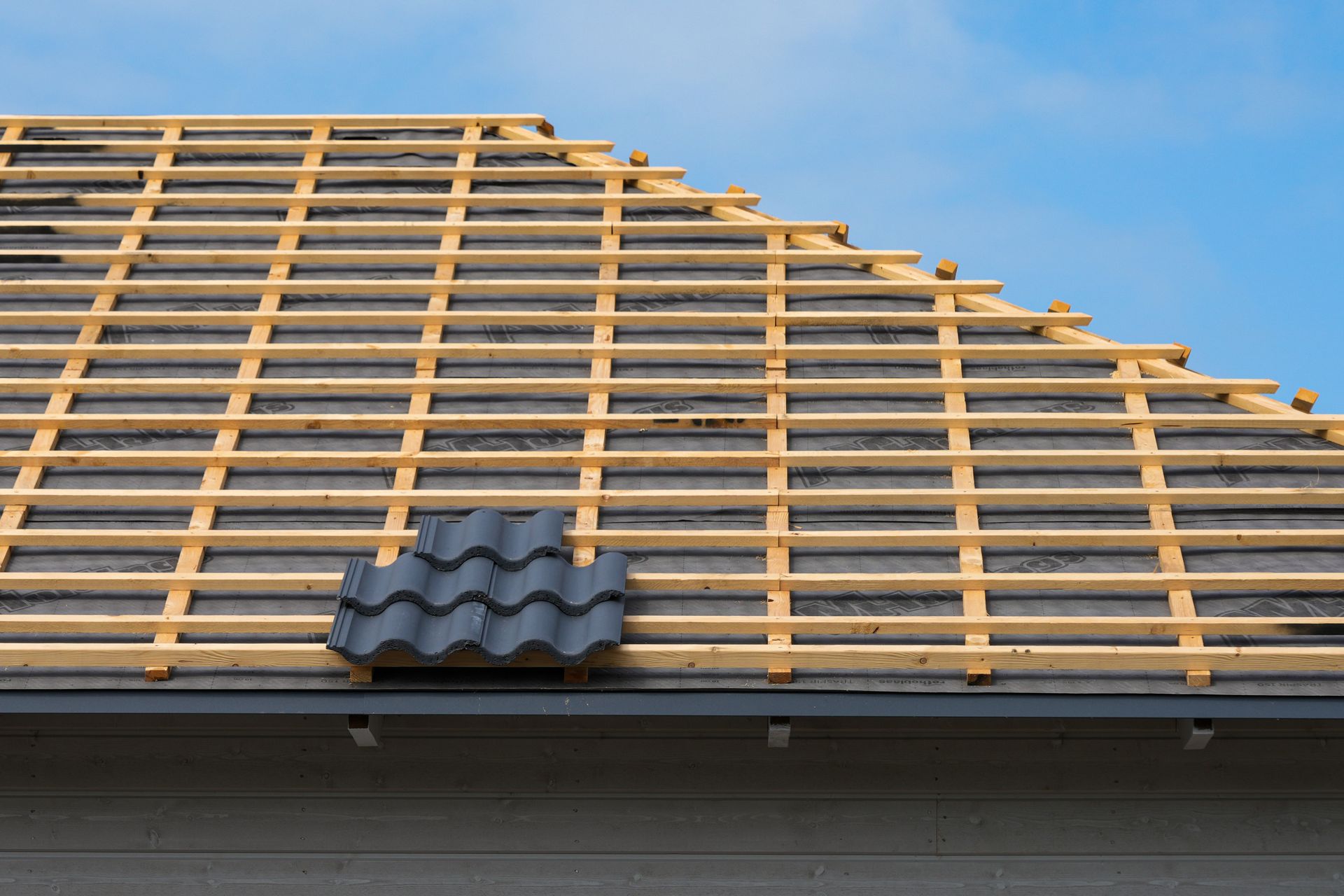 Rood underlayment prepared for roof tile installation