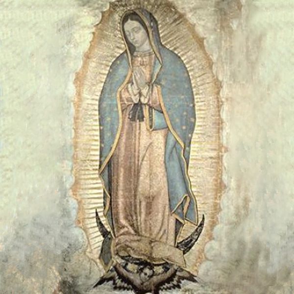 A statue of Mary Virgen de Guadalupe