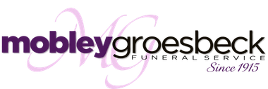 Mobley Groesbeck Funeral Service logo in purple and black with stylized initials and &ldquo;Since 1915&rdquo; text