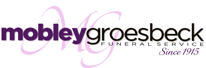 Mobley Groesbeck Funeral Service logo in purple and black with stylized initials and &ldquo;Since 1915&rdquo; text