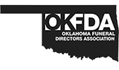 OKFDA logo with Oklahoma Funeral Directors Association text in black and white