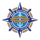 Logo of the New Baltimore Business Alliance: blue and gold compass rose with anchor and nautical knot.