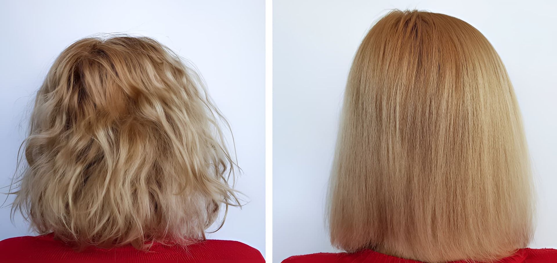 A Before And After Picture Of A Woman's Hair — Kabello Salon In Airlie Beach, QLD