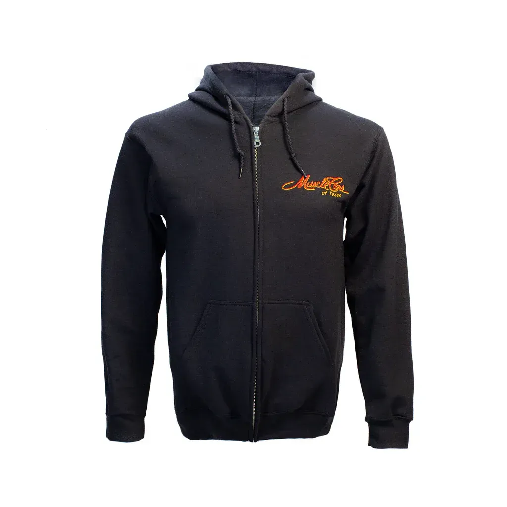 Black hoodie with a car silhouette and 