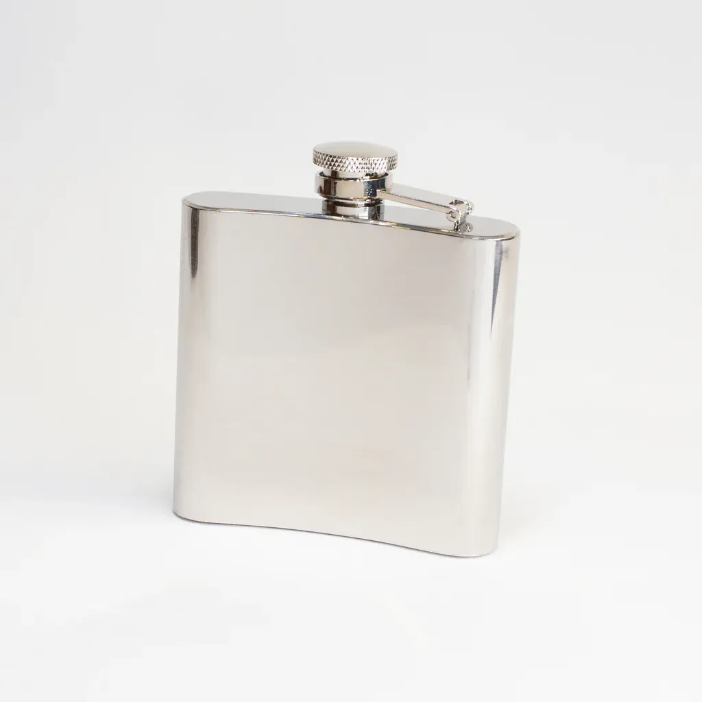Silver flask with 