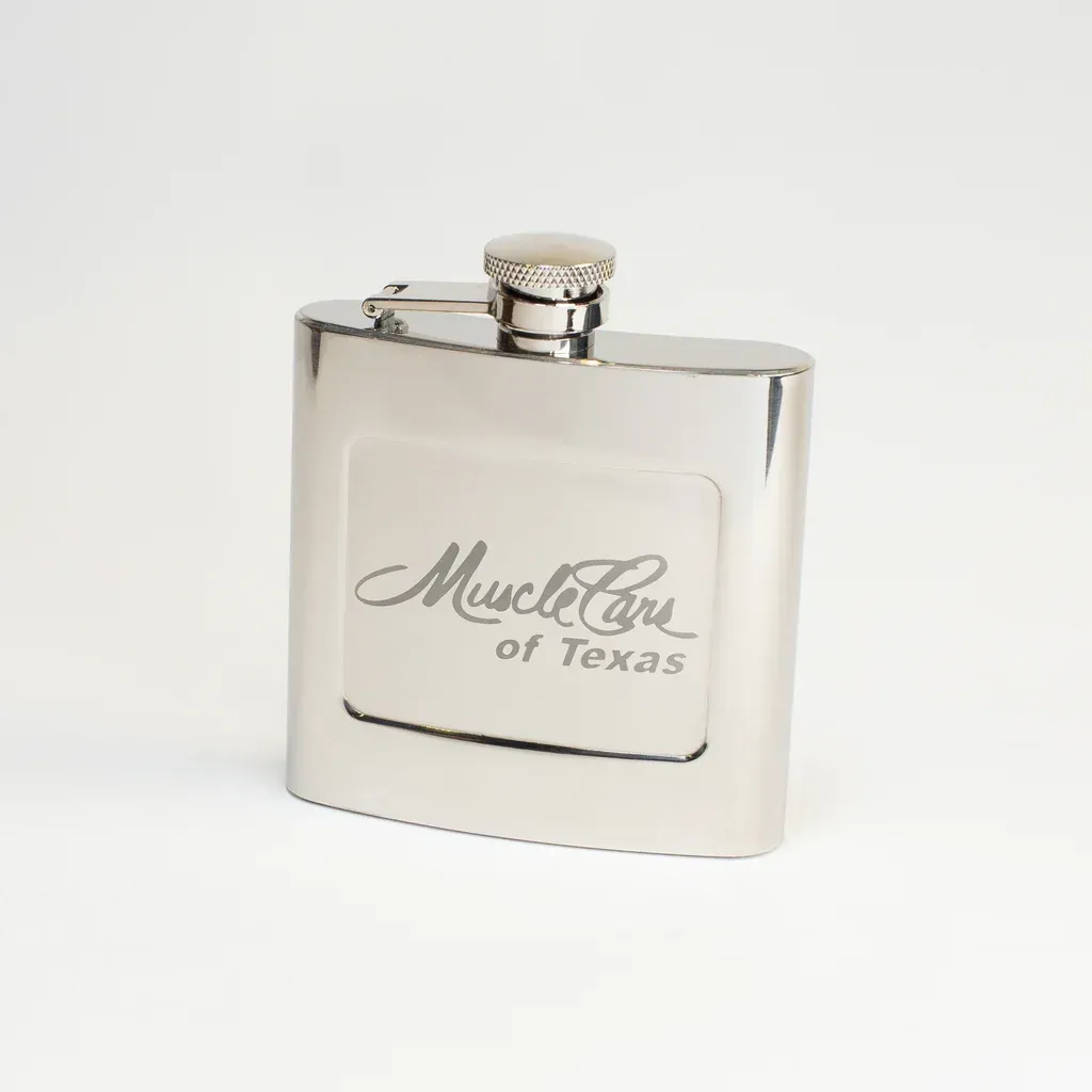 Silver flask with 