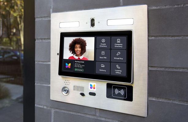 A butterfly intercom system for a building in San Francisco